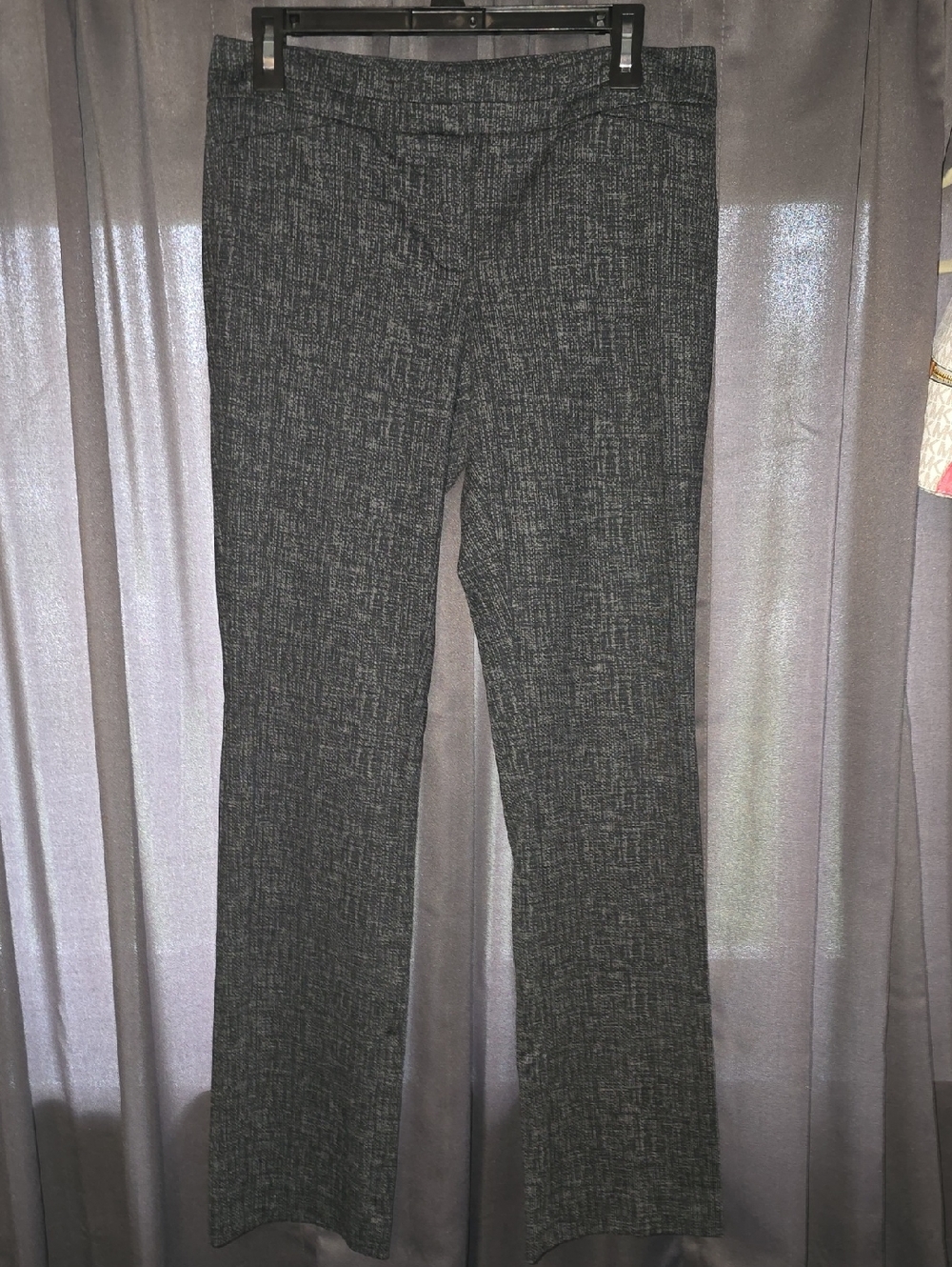 White House Black Market Women's Black/Gray Textured Boot Cut Pants